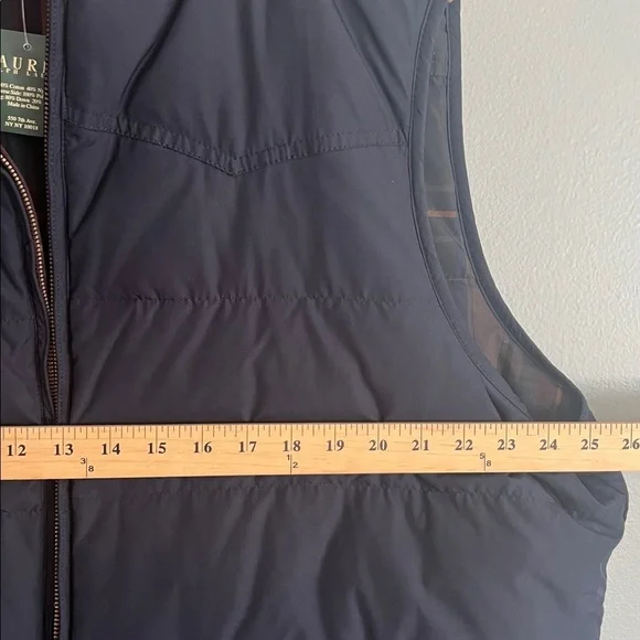 Ralph Lauren Women’s Navy Quilted Down Puffer Vest 2X Reversible New with tags - Picture 12 of 12